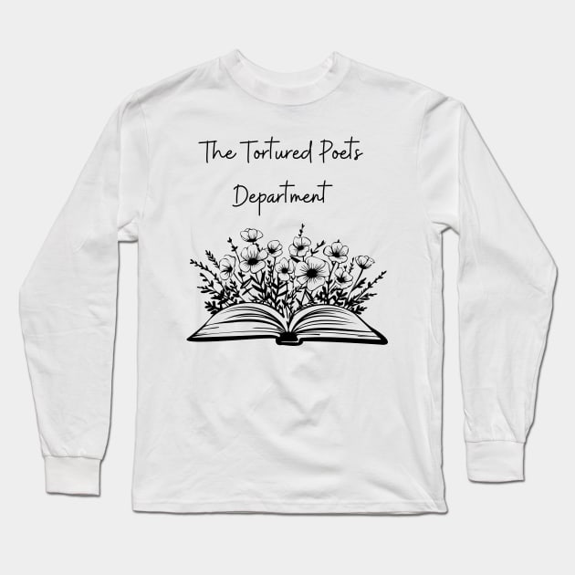 The Tortured Poets Department Open floral book design Long Sleeve T-Shirt by kuallidesigns